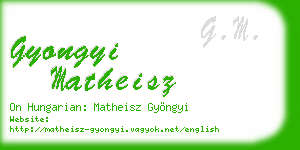 gyongyi matheisz business card